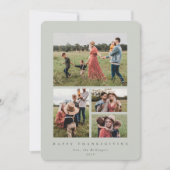 Minimale groene Lijst 4 Fijne Thanksgiving Feestdagenkaart (Voorkant)