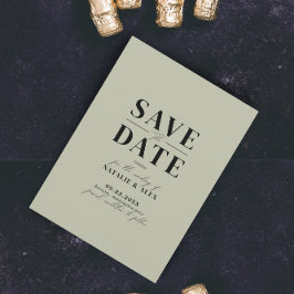 Minimale groene monogram — QR-code website Save The Date