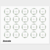 Minimale Groene Monogram Ronde Sticker (Vel)