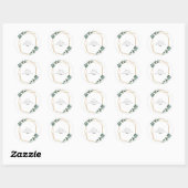 Minimale Groene Monogram Ronde Sticker (Vel)