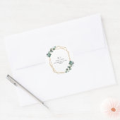 Minimale Groene Monogram Ronde Sticker (Envelop)