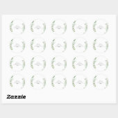 Minimale Groene Monogram Ronde Sticker (Vel)