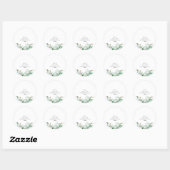Minimale Groene Monogram Ronde Sticker (Vel)