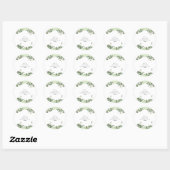 Minimale Groene Monogram Ronde Sticker (Vel)