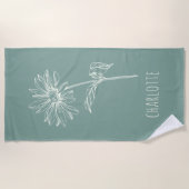 Minimale groene naam Chamomile Flower Sage Strandlaken (Voorkant)