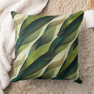 Minimale groene olijf abstract deco patroon kussen