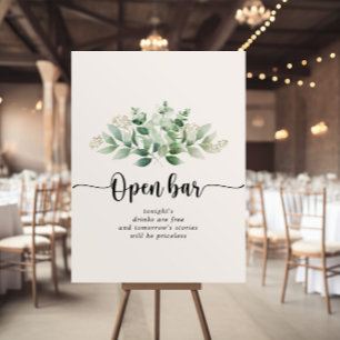 Minimale groene open bar met eucalyptus Weddenscha Poster