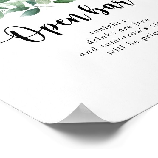 Minimale groene open bar met eucalyptus Weddenscha Poster (Hoek)