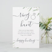 Minimale groene ringjacht bruidsfeest spel (Staand voorkant)