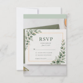 Minimale Groene RSVP Kaart, Botanische Trouw Resp Kaartje