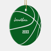 minimale groene sportjongens basketbal keramisch ornament (Rechts)