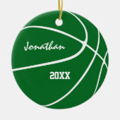 minimale groene sportjongens basketbal keramisch ornament (Voorkant)