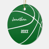 minimale groene sportjongens basketbal keramisch ornament (Links)
