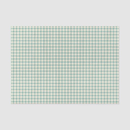 Minimale Groene Tartan Plaid Gingham Kerst Tissuepapier (Voorkant)