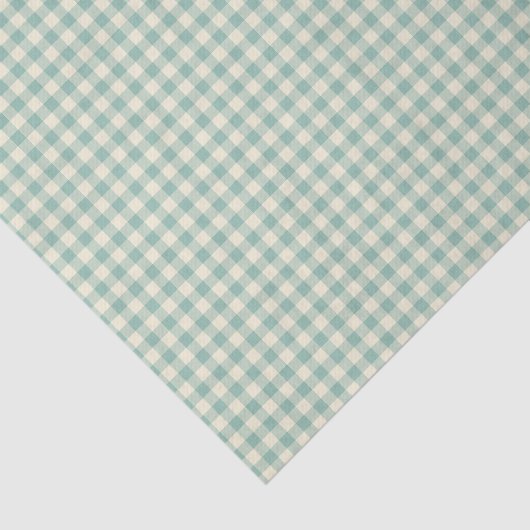 Minimale Groene Tartan Plaid Gingham Kerst Tissuepapier (Detail)
