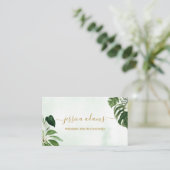 Minimale groene tropische Waterverf met lef Visitekaartje (Staand voorkant)