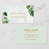 Minimale groene tropische Waterverf met lef Visitekaartje (Voorkant / Achterkant)