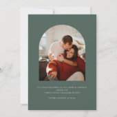 Minimale groene twee foto bruiloft save the date (Achterkant)