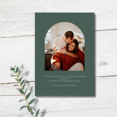 Minimale groene twee foto bruiloft save the date