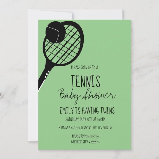 Minimale groene uitnodiging van het Baby shower va (Voorkant)