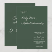 Minimale groene uitnodiging voor het hoogland van  (Voorkant / Achterkant)