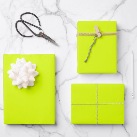 Minimale, groene vaste, moderne chartreuse inpakpapier vel (Voorkant)