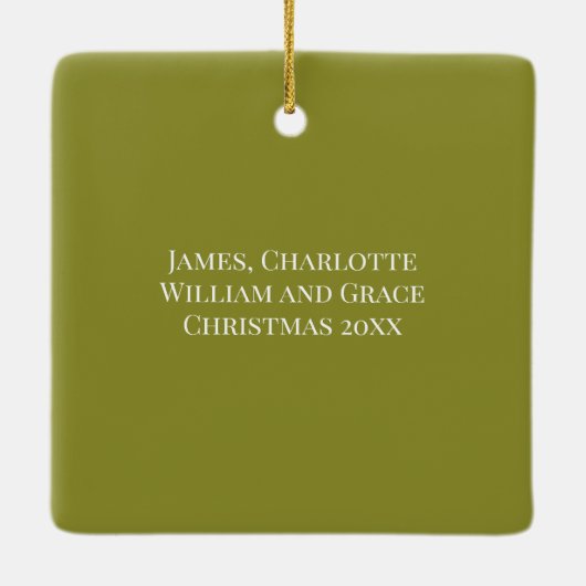 Minimale groene vrede en vrolijke kerstfoto keramisch ornament (Achterkant)