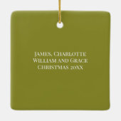 Minimale groene vrede en vrolijke kerstfoto keramisch ornament (Achterkant)