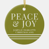 Minimale groene vrede en vrolijke kerstfoto keramisch ornament (Voorkant)
