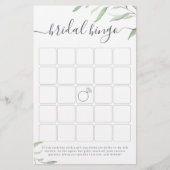 Minimale groene vrijgezellenfeest bingo (Voorkant)