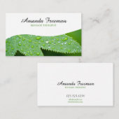 Minimale groene waterdruppels massagetherapie visitekaartje (Voorkant / Achterkant)