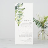 Minimale Groene Waterverf Varen Foliage Wedding Me Menu (Staand voorkant)