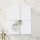 Minimale groene waterverf varenblad bruiloft cadeaulabel (Met Touw)