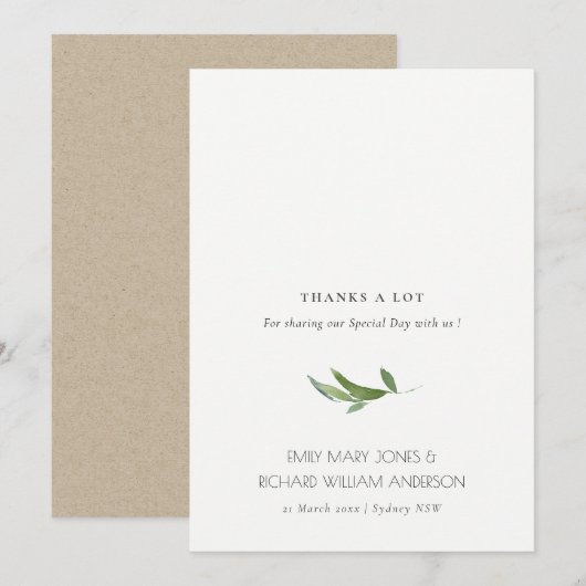 Minimale groene Waterverf voor afvalolie Bedankkaart (Voorkant / Achterkant)