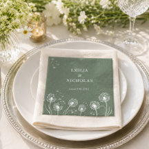 Minimale groene wilde bloemen bruiloft