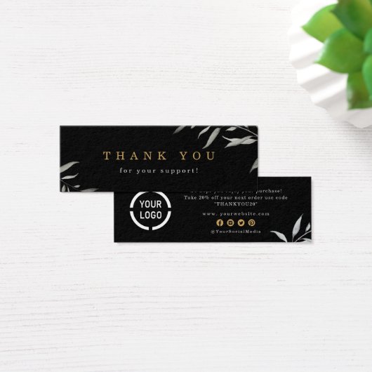 Minimale groene zakelijke logo dank u invoeging mini visitekaartjes (Bureau)