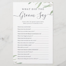 Minimale groenerij wat de groom zei over spel