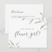 Minimale groenerij zal je mijn bloemmeisje zijn kaart (Voorkant / Achterkant)