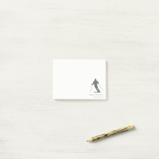 Minimale groeneskiende Silhouette Instructor Coach Post-it® Notes (Op bureau)