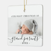 Minimale grootouders eerste Kerstmis met foto Keramisch Ornament (Links)
