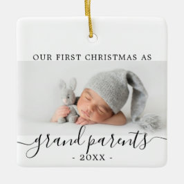 Minimale grootouders eerste Kerstmis met foto Keramisch Ornament