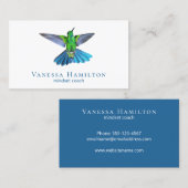 Minimale grootte mensvogel Modern White Blue Visitekaartje (Voorkant / Achterkant)