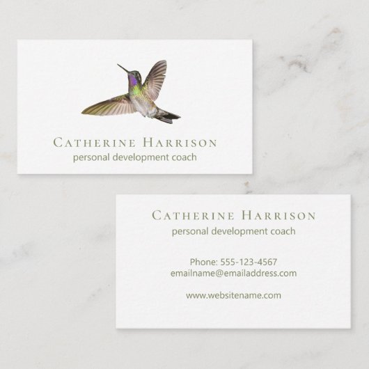 Minimale grootte van de levende vogel Modern White Visitekaartje (Voorkant / Achterkant)