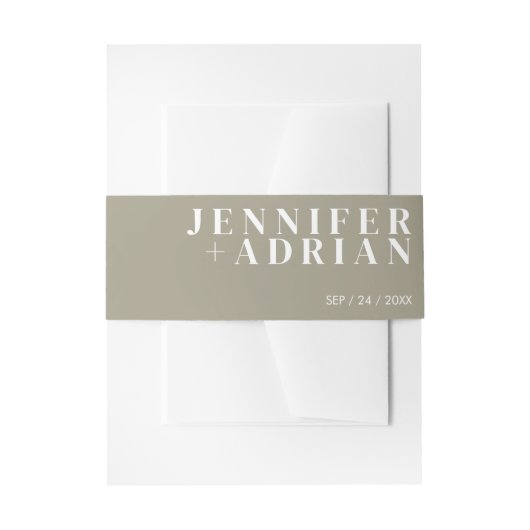 Minimale Grullo Invitation Belly Band Uitnodigingen Wikkel (Voorkant Voorbeeld)