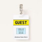 Minimale "GUEST"-badge Badge (Achterkant met clip)