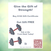 Minimale Gym het hele jaar Gift Certificate Promot Raamsticker (Vel 3)
