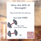 Minimale Gym het hele jaar Gift Certificate Promot Raamsticker (Vel 2)