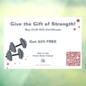 Minimale Gym Kerstcadeau Certificaat Promo Raamsticker (Vel 3)
