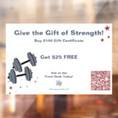 Minimale Gym Kerstcadeau Certificaat Promo Raamsticker (Vel 2)