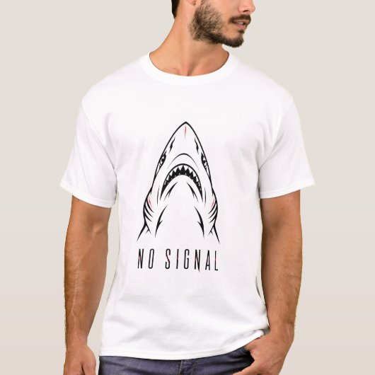 Minimale haaienlijn kunst t-shirt (Voorkant)